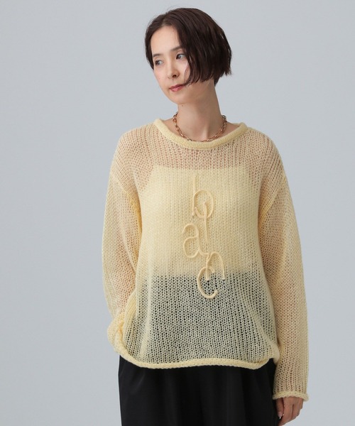 セール】3ゲージモチーフロゴメッシュプルオーバー 589862（ニット