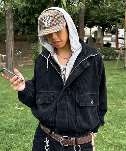 スタンドハイネックコーデュロイジャケット/セットアップ着用可