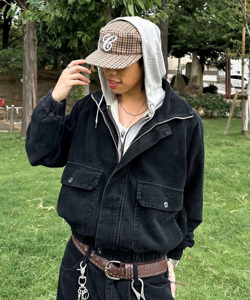 MandO（Auntie Rosa）（エムオー）の「スタンドハイネックコーデュロイジャケット/セットアップ着用可（ブルゾン・メンズ・ダークブラック/ブラック・MEDIUM/LARGE）」の4枚目の写真