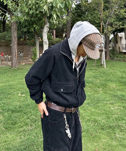 MandO（Auntie Rosa）（エムオー）の「スタンドハイネックコーデュロイジャケット/セットアップ着用可（ブルゾン・メンズ・ダークブラック/ブラック・MEDIUM/LARGE）」の6枚目の写真