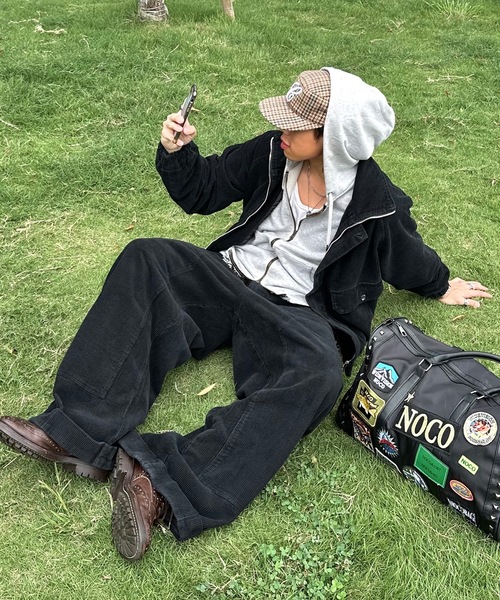 MandO（Auntie Rosa）（エムオー）の「スタンドハイネックコーデュロイジャケット/セットアップ着用可（ブルゾン・メンズ・ダークブラック/ブラック・MEDIUM/LARGE）」の7枚目の写真