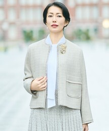 自由区｜ジユウクのノーカラージャケット（ツイード）通販 - ZOZOTOWN