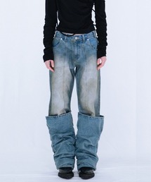 VIAVANDA（ヴィアヴァンダ）の「OVERLAP TUCK DENIM PANTS（デニムパンツ）」