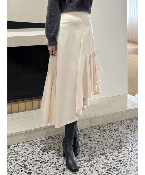 MERCURYDUO（マーキュリーデュオ）の「アシメマーメイドスカート（スカート・レディース・アイボリー/ネイビー/ブラウン・SMALL/MEDIUM）」の2枚目の写真