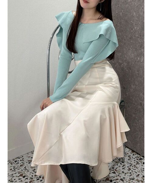 MERCURYDUO（マーキュリーデュオ）の「アシメマーメイドスカート（スカート・レディース・アイボリー/ネイビー/ブラウン・SMALL/MEDIUM）」の5枚目の写真