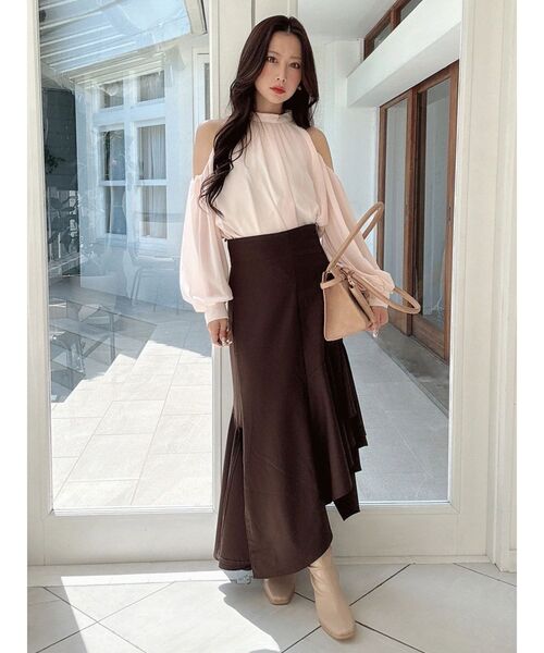 MERCURYDUO（マーキュリーデュオ）の「アシメマーメイドスカート（スカート・レディース・アイボリー/ネイビー/ブラウン・SMALL/MEDIUM）」の6枚目の写真