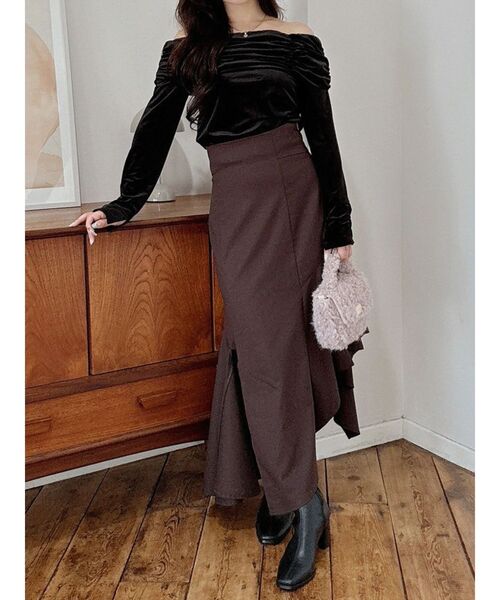 MERCURYDUO（マーキュリーデュオ）の「アシメマーメイドスカート（スカート・レディース・アイボリー/ネイビー/ブラウン・SMALL/MEDIUM）」の8枚目の写真