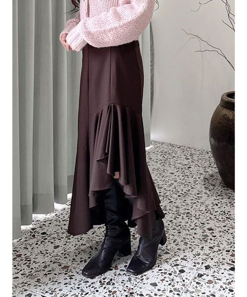 MERCURYDUO（マーキュリーデュオ）の「アシメマーメイドスカート（スカート・レディース・アイボリー/ネイビー/ブラウン・SMALL/MEDIUM）」の14枚目の写真