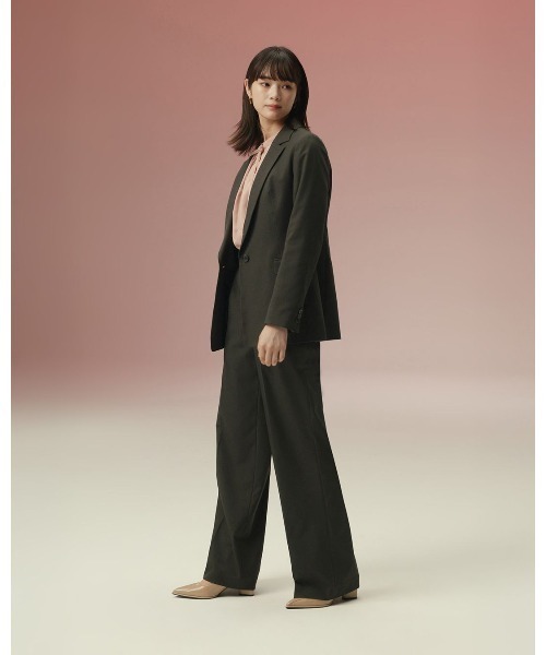 セール】【おうちで洗えるストレッチスーツ】【すぐ着られるパンツ裾