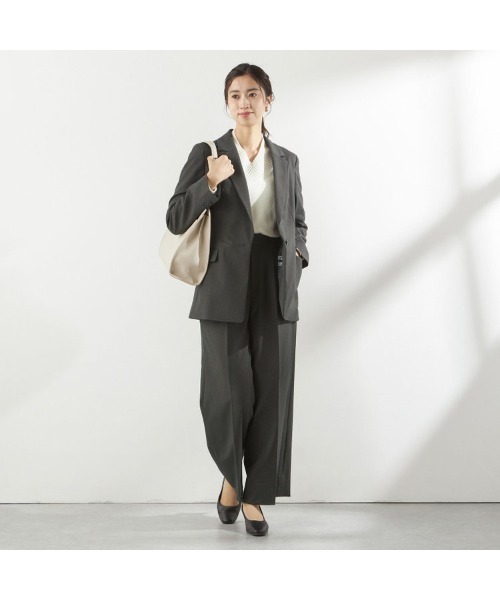 セール】【おうちで洗えるストレッチスーツ】【すぐ着られるパンツ裾