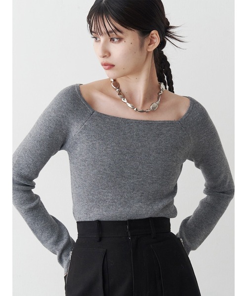 MURUA(ムルーア)の「ベーシックリブニット(ニット/セーター・レディース・ホワイト/グレー/ブラック・FREE)」の3枚目の写真