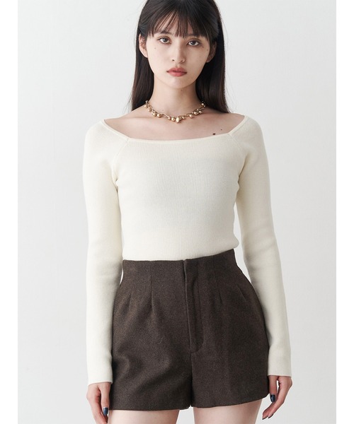 MURUA(ムルーア)の「ベーシックリブニット(ニット/セーター・レディース・ホワイト/グレー/ブラック・FREE)」の1枚目の写真