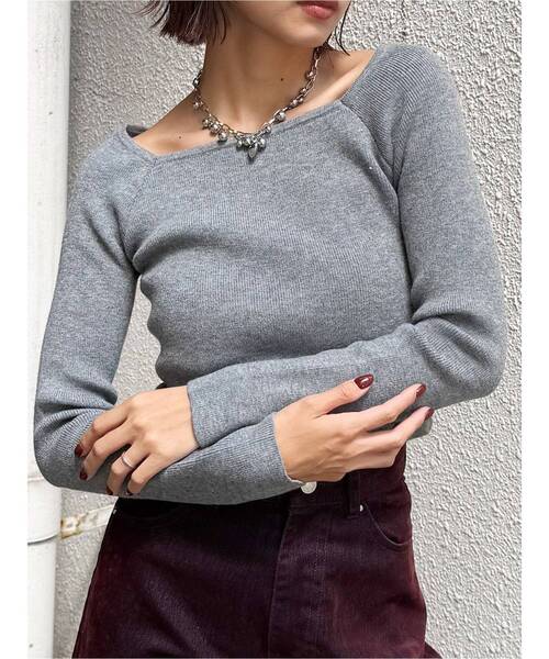 MURUA(ムルーア)の「ベーシックリブニット(ニット/セーター・レディース・ホワイト/グレー/ブラック・FREE)」の18枚目の写真