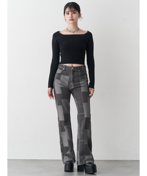 MURUA(ムルーア)の「ベーシックリブニット(ニット/セーター・レディース・ホワイト/グレー/ブラック・FREE)」の7枚目の写真