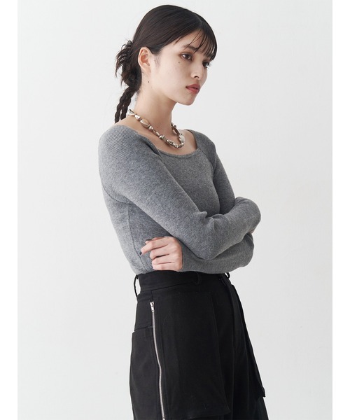 MURUA(ムルーア)の「ベーシックリブニット(ニット/セーター・レディース・ホワイト/グレー/ブラック・FREE)」の10枚目の写真