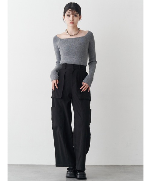 MURUA(ムルーア)の「ベーシックリブニット(ニット/セーター・レディース・ホワイト/グレー/ブラック・FREE)」の11枚目の写真