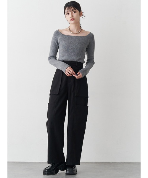 MURUA(ムルーア)の「ベーシックリブニット(ニット/セーター・レディース・ホワイト/グレー/ブラック・FREE)」の12枚目の写真