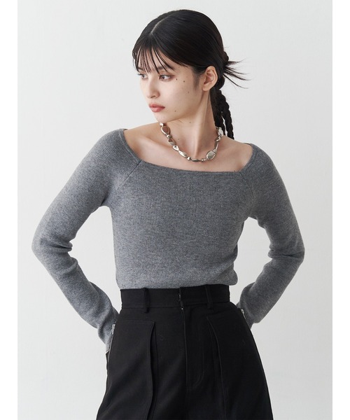 MURUA(ムルーア)の「ベーシックリブニット(ニット/セーター・レディース・ホワイト/グレー/ブラック・FREE)」の8枚目の写真