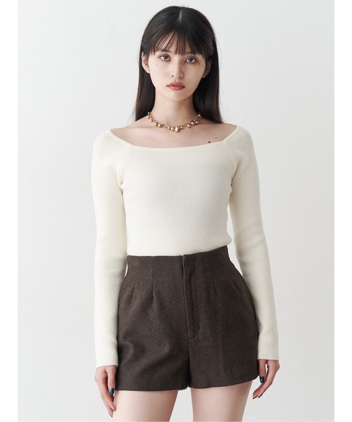 MURUA(ムルーア)の「ベーシックリブニット(ニット/セーター・レディース・ホワイト/グレー/ブラック・FREE)」の13枚目の写真