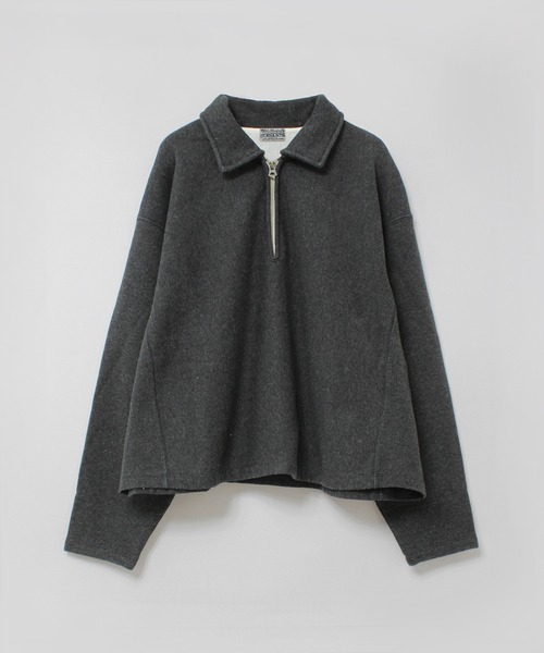 RNA-N(アールエヌエーエヌ)の「M2570 ヴィンテージライク ZIP UP プルオーバー(Tシャツ/カットソー・レディース・オートミール/チャコール/キナリ・FREE)」の3枚目の写真