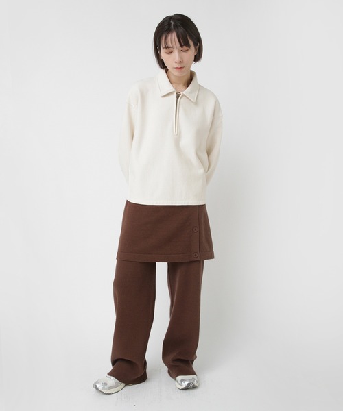 RNA-N(アールエヌエーエヌ)の「M2570 ヴィンテージライク ZIP UP プルオーバー(Tシャツ/カットソー・レディース・オートミール/チャコール/キナリ・FREE)」の6枚目の写真