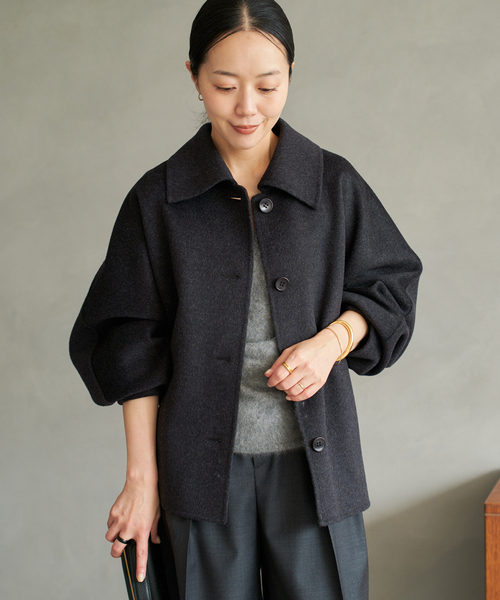 plage（プラージュ）の「《WEB限定追加》HAMILTON Jacket コート2（その他アウター・レディース・ブラックミックス/ベージュ・36/38）」の19枚目の写真