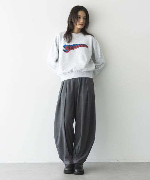 GARAGE OF GOOD CLOTHING(ガレージオブグッドクロージング)の「無地ウールライク裾タックバレルパンツ(その他パンツ・レディース・ブラウン/グレー・38/36)」の8枚目の写真