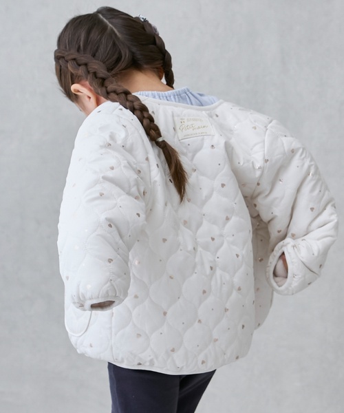 petit main（プティマイン）の「【リンク】箔プリントリバーシブルジャケット（ブルゾン・キッズ・ブルーグレー/アイボリー/ライトピンク/ネイビー・80ｃｍ/130cm/120cm/110cm/100cm/90cm）」の5枚目の写真