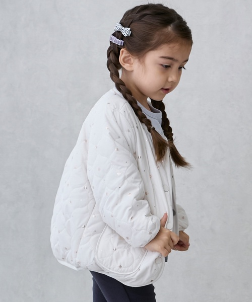 petit main（プティマイン）の「【リンク】箔プリントリバーシブルジャケット（ブルゾン・キッズ・ブルーグレー/アイボリー/ライトピンク/ネイビー・80ｃｍ/130cm/120cm/110cm/100cm/90cm）」の6枚目の写真