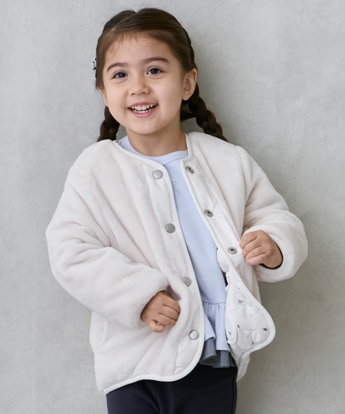 petit main（プティマイン）の「【リンク】箔プリントリバーシブルジャケット（ブルゾン・キッズ・ブルーグレー/アイボリー/ライトピンク/ネイビー・80ｃｍ/130cm/120cm/110cm/100cm/90cm）」の8枚目の写真