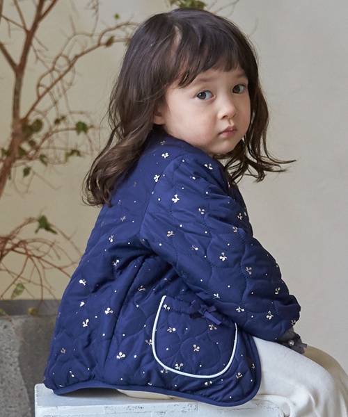 petit main（プティマイン）の「【リンク】箔プリントリバーシブルジャケット（ブルゾン・キッズ・ブルーグレー/アイボリー/ライトピンク/ネイビー・80ｃｍ/130cm/120cm/110cm/100cm/90cm）」の10枚目の写真