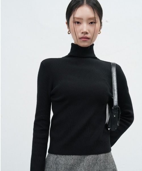 GENERAL IDEA（ジェネラルアイデア）の「daily ribbed turtle neck pullover タートルネックリブニットプルオーバー（ニット/セーター・レディース・ブルー/ブラック/ピンク/ホワイト・L/M/S）」の2枚目の写真