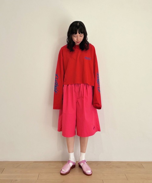 HOLIDAY(ホリデイ)の「SUPPLEX NYLON BIG SHORTS サプレックスナイロンビッグショーツ(その他パンツ・レディース・ピンク/ブラック・ONE SIZE)」の9枚目の写真