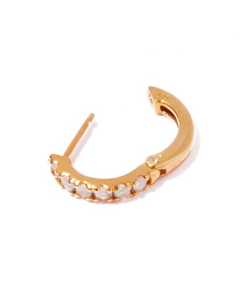 les bonbon（ルボンボン）の「【les bonbon】embrace moonstone pierce/エンブレイス ムーンストーン ピアス（ピアス（両耳用）・レディース・イエローゴールド・FREE）」の2枚目の写真