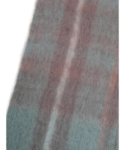 Samansa Mos2（サマンサ モスモス）の「【帯電防止/ウォッシャブル】太フリンジチェックマフラー（ストール/ショール・レディース・グリーン/ダークブラウン/ベージュ・F）」の13枚目の写真