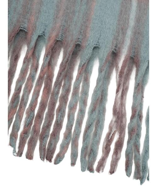 Samansa Mos2（サマンサ モスモス）の「【帯電防止/ウォッシャブル】太フリンジチェックマフラー（ストール/ショール・レディース・グリーン/ダークブラウン/ベージュ・F）」の14枚目の写真