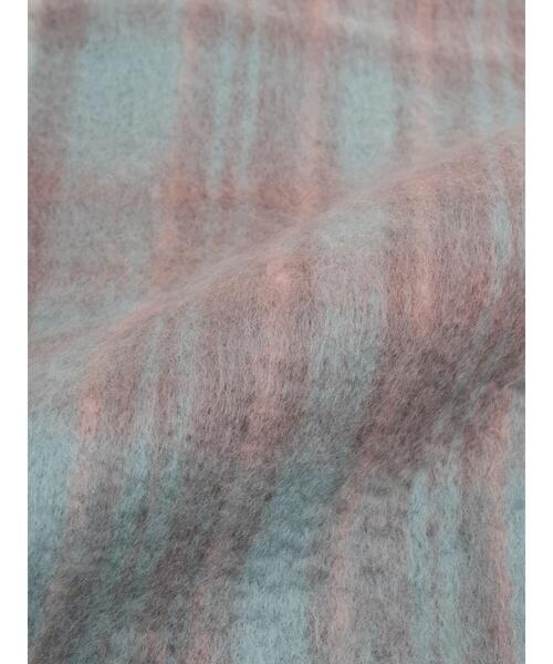 Samansa Mos2（サマンサ モスモス）の「【帯電防止/ウォッシャブル】太フリンジチェックマフラー（ストール/ショール・レディース・グリーン/ダークブラウン/ベージュ・F）」の15枚目の写真