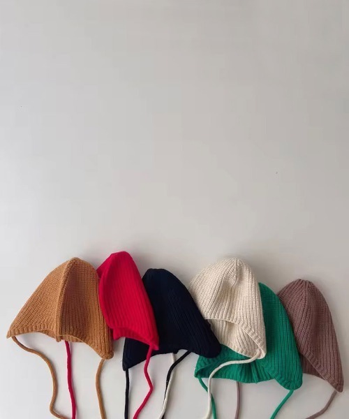 セール】【 Bambin / ボンバン 】 リブニット ボンネット ニット帽