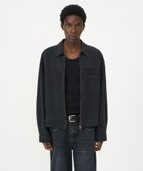 ステッチドサーフェスジャケット ブラック