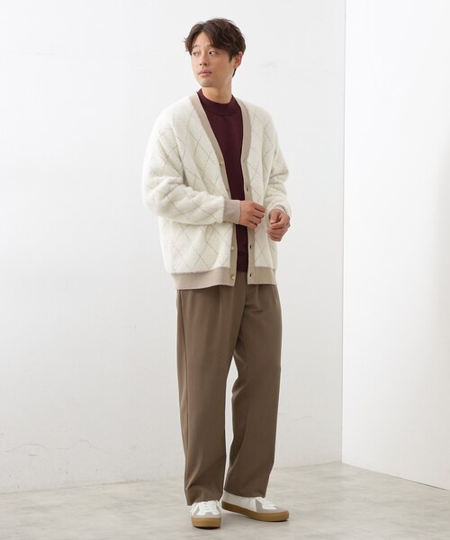 THE SHOP TK (ザ ショップ ティーケー )の「配色シャギーニットカーディガン ユニセックスでおすすめ!(カーディガン/ボレロ・メンズ・ホワイト系4/ブルーグリーン・02/03/04)」の5枚目の写真