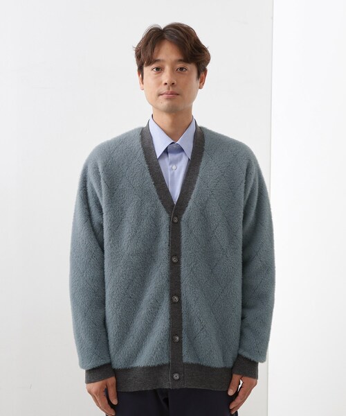 THE SHOP TK (ザ ショップ ティーケー )の「配色シャギーニットカーディガン ユニセックスでおすすめ!(カーディガン/ボレロ・メンズ・ホワイト系4/ブルーグリーン・02/03/04)」の11枚目の写真