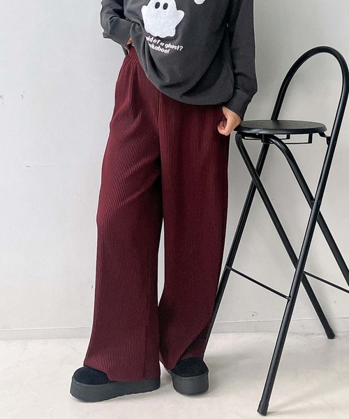 AS KNOW AS plus(アズノゥアズプラス)の「♪選べるデザイン プリーツワイドパンツ【セルフカット可能】(その他パンツ・レディース・ボルドー/ブラウン系/ブラック/カーキ系/ベージュ系2/ブラウン系2/ブラック系2/ブルー系2・FREE)」の8枚目の写真