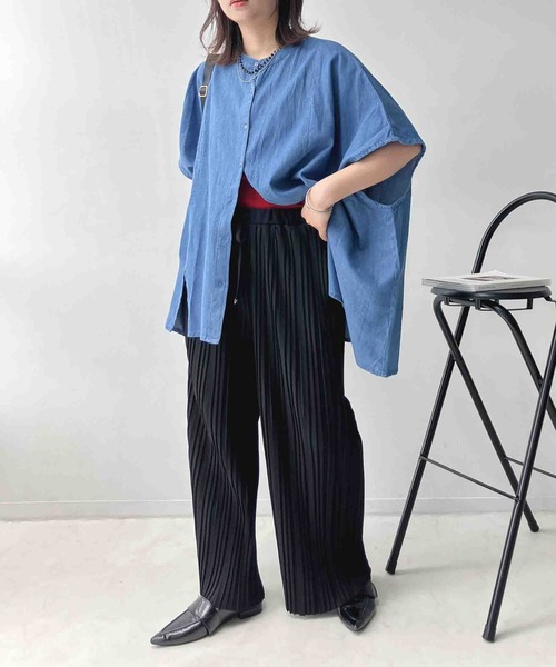 AS KNOW AS plus(アズノゥアズプラス)の「♪選べるデザイン プリーツワイドパンツ【セルフカット可能】(その他パンツ・レディース・ボルドー/ブラウン系/ブラック/カーキ系/ベージュ系2/ブラウン系2/ブラック系2/ブルー系2・FREE)」の12枚目の写真