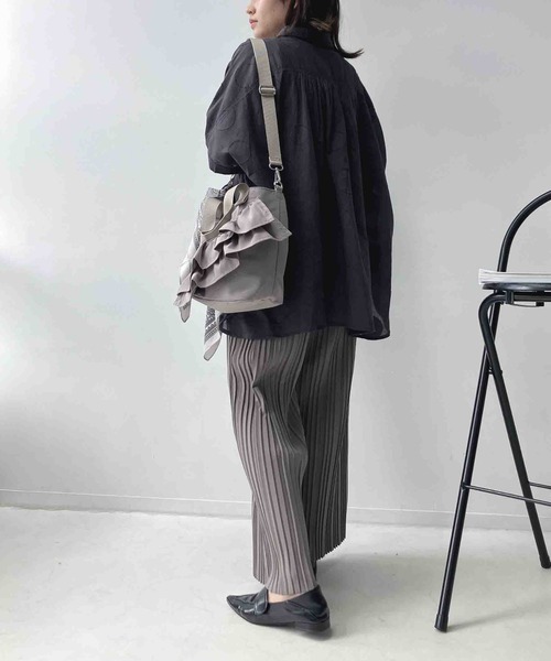 AS KNOW AS plus(アズノゥアズプラス)の「♪選べるデザイン プリーツワイドパンツ【セルフカット可能】(その他パンツ・レディース・ボルドー/ブラウン系/ブラック/カーキ系/ベージュ系2/ブラウン系2/ブラック系2/ブルー系2・FREE)」の18枚目の写真