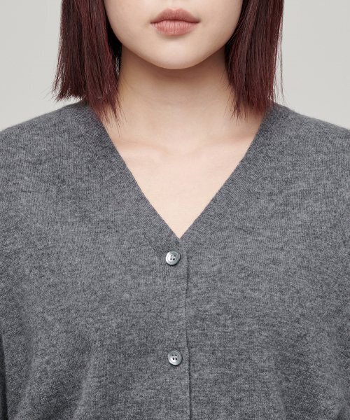 MUSINSA STANDARD WOMAN（ムシンサスタンダードウーマン）の「ウィメンズラムウールカーディガン[ミディアムグレー]（カーディガン/ボレロ・レディース・その他・MEDIUM/X-SMALL/SMALL/LARGE）」の5枚目の写真
