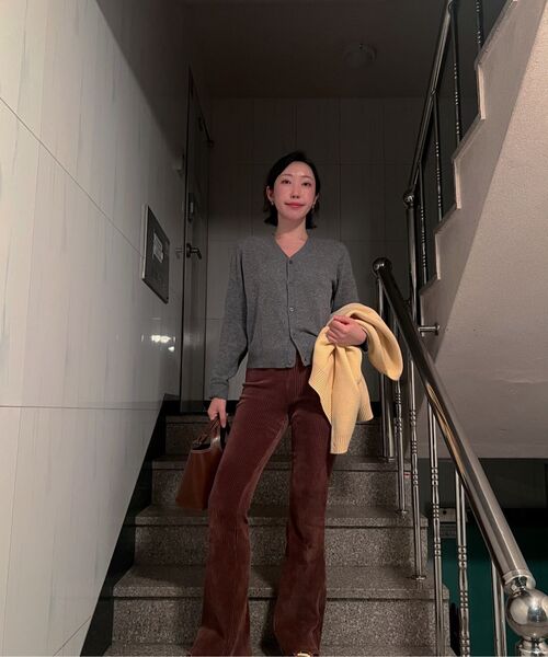 MUSINSA STANDARD WOMAN（ムシンサスタンダードウーマン）の「ウィメンズラムウールカーディガン[ミディアムグレー]（カーディガン/ボレロ・レディース・その他・MEDIUM/X-SMALL/SMALL/LARGE）」の12枚目の写真