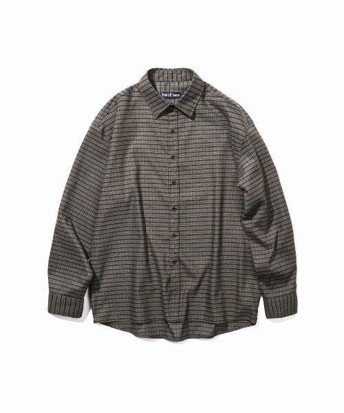 TRIP LE SENS(トリップ ル センス)の「ファインウールクラシックチェックシャツ_グレーブラウン(シャツ/ブラウス・メンズ・その他・SMALL/MEDIUM/LARGE)」の6枚目の写真