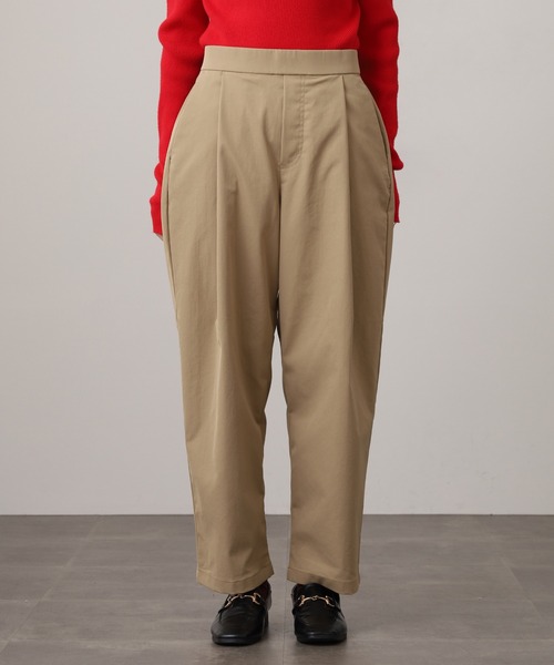 OMNES（オムネス）の「撥水加工高密度ストレッチツイルタックパンツ（スラックス・レディース・ベージュ・L/M）」の7枚目の写真