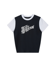 Rest&Recreation（レストアンドレクリエーション）の「ウェーブ ロゴ カラーリング Tシャツ - ネイビー（Tシャツ/カットソー）」