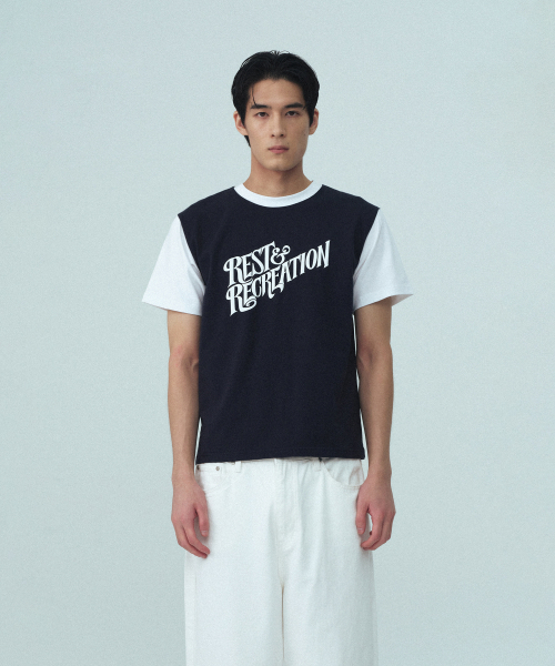 Rest&Recreation(レストアンドレクリエーション)の「ウェーブ ロゴ カラーリング Tシャツ - ネイビー(Tシャツ/カットソー・メンズ・その他・SMALL/MEDIUM)」の4枚目の写真